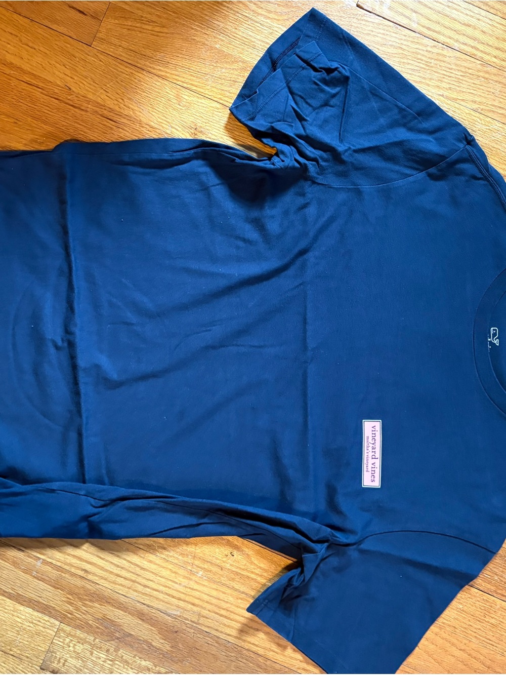 Vineyard Vines Navy Short Sleeve Crew Tee with Small Logo Patch
